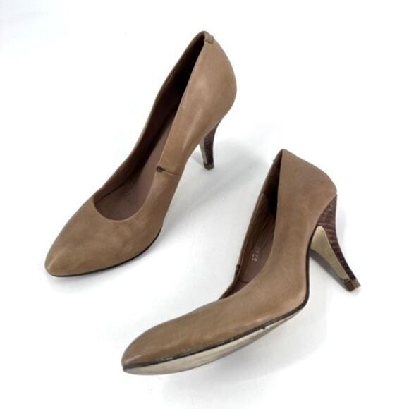 Anthropologie Bruno Premi Womens Pointed Toe Pumps Heel Beige Tan Size 37 size 6 - Picture 1 of 12